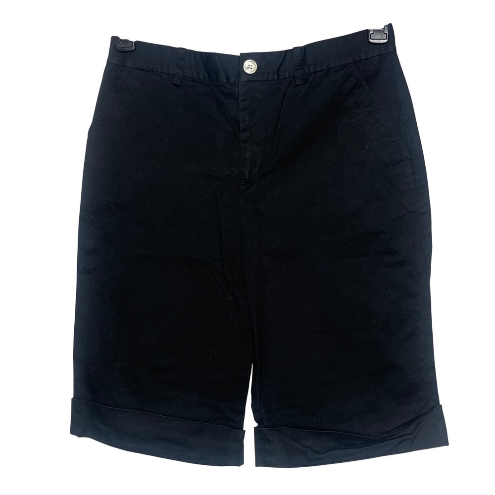 Lauren Active Ralph Lauren Black Bermuda Cuffed Shorts‎ Size 6 Stretch Chino